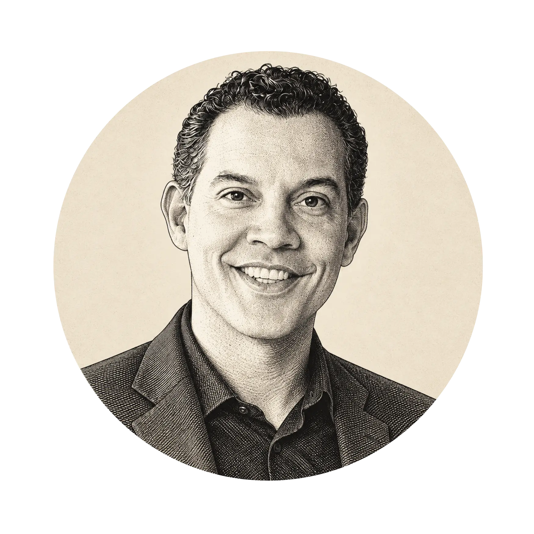 Retrato ilustrado de Lucas Foster
